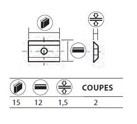 Boite de 10 plaquettes rversibles au carbure 15x12x1,5 mm