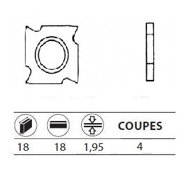 Boite de 10 plaquettes rversibles au carbure 18x18x1,95 mm