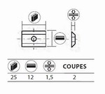 Boite de 10 plaquettes rversibles au carbure 20x12x1,5 mm Leman