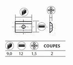 Boite de 10 plaquettes rversibles au carbure 9,0x12x1,5 mm Leman