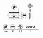 Boite de 10 plaquettes rversibles au carbure 9,6x12x1,5 mm Leman