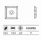 Boite de 10 plaquettes rversibles au carbure 14,5x14,5x2,0 mm Leman