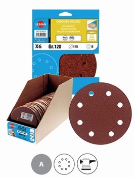 Disque papier corindon Ø115 mm 8 trous - pour multi-matériaux
