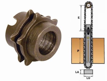 Pignon pour guide de chane de mortaiseuse  PAS B = 15,8 mm STANDARD FRANAIS