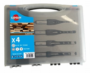 Coffret de 4 mches  mortaiser  bdane carr complte HSS 6  12 mm