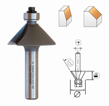 Mche  chanfreiner + guide  bille   Carbure micrograin