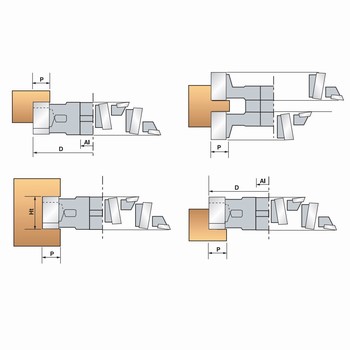 Fraise  feuillurer extensible, plaquette HSS