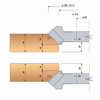 Porte-outils chanfrein 45