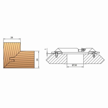 Porte-outils bouvetage d'angle 45 auto-serrant