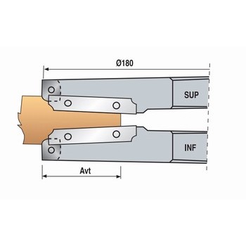 Porte-outils plate-bande multi-profils position infrieure