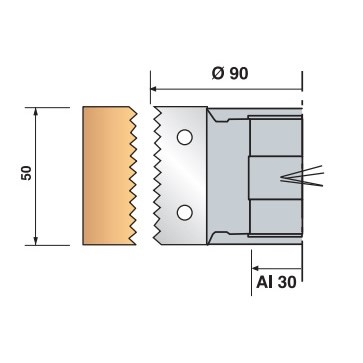 Porte-outils � bouvetage en dents de scie
