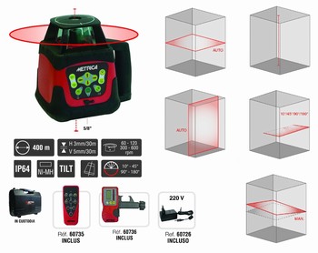 Laser honrizontal et vertical rotatif rouge - 400M