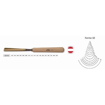 Gouge de sculpteur Forme 10 modle 5210  largeur coupe 2  50 mm